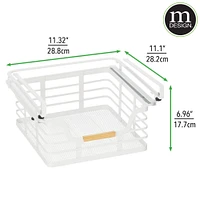 mDesign Metal Kitchen Under Shelf Storage Baskets - 2 Pack