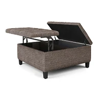 Simpli Home Harrison Coffee Table Ottoman in Tweed