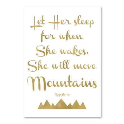 Let Her Sleep Mountains Gold On White by Amy Brinkman  Poster Art Print - Americanflat