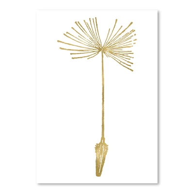 Dandelion 1 Gold On White by Amy Brinkman  Poster Art Print - Americanflat