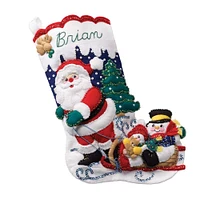 Bucilla  Sledding with Santa Stocking Kit