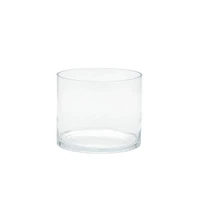 CC Home Furnishings 7" Clear Cylindrical Hand Blown Glass Vase