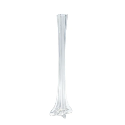 CC Home Furnishings 20" Clear Transparent Tower Tabletop Hand Blown Glass Vase