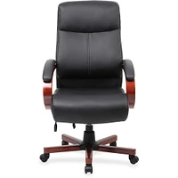 Lorell High Back Executive Chair, 27" x 31" x 47", Black/Cherry