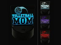 Volleyball Mom Text with Ball 3D Illusion LED Night Light Sign Nightstand Desk Lamp