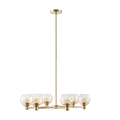 Gracie Mills   Madge 6-Light Ombre Glass Globe Chandelier - GRACE-14749