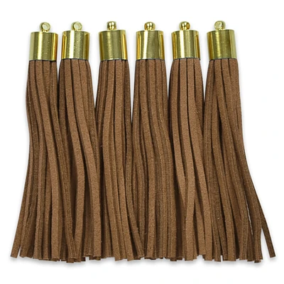 Shawn 2 1/2"  Faux Suede Tassel with Gold Cap 6PK