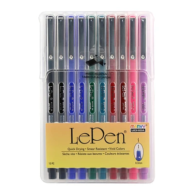 Uchida LePen Pen Set, 10-Colors, Assorted