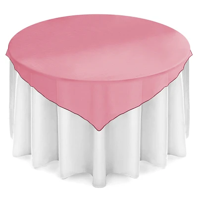Lann's Linens - Organza Overlay Table Topper - 72" Square Tablecloth Cover for Wedding, Reception or Party