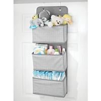 mDesign Fabric Over Door Hanging Storage Organizer - 3 Pockets