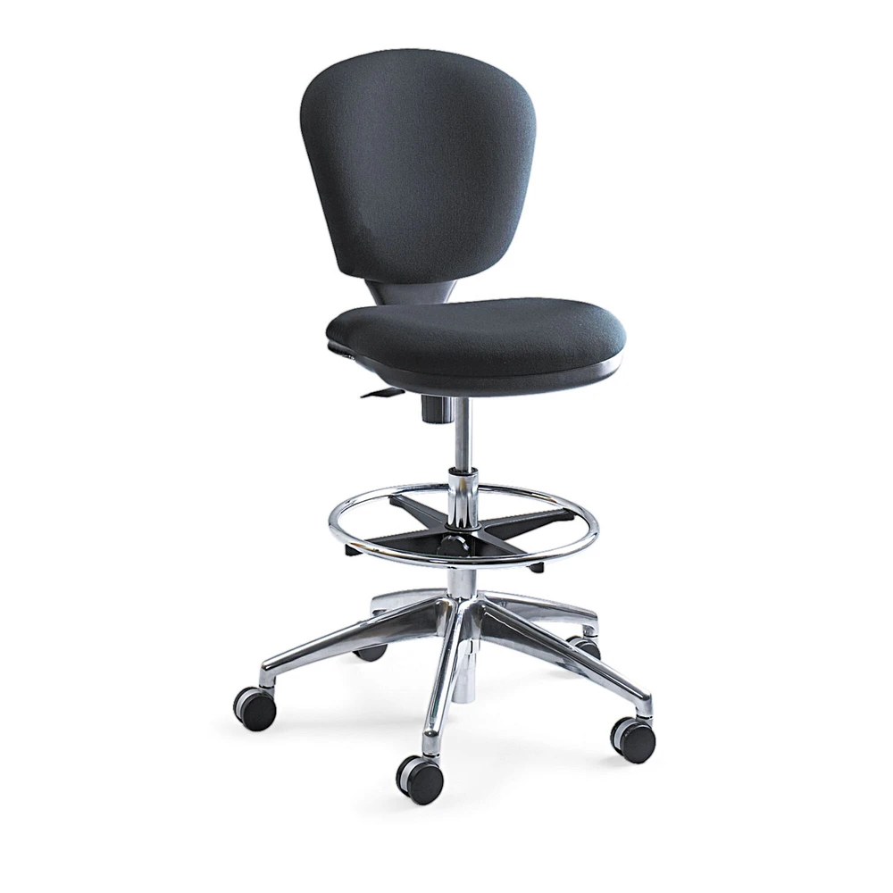 Safco Metro Collection Extended-Height Chair, Supports up to 250 lbs., Black Seat/Black Back, Chrome Base
