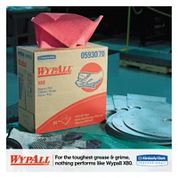 WypAll X80 Cloths with HYDROKNIT, 9.1 x 16.8, Red, Pop-Up Box, 80/Box, 5 Box/Carton