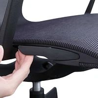 Lorell Executive Mesh Mid-back Chair, Black Nylon Seat, Black Nylon Back, Plastic Frame, 5-star Base, 26.3" x 26.3" Depth x 38.5" Height, 1 Each