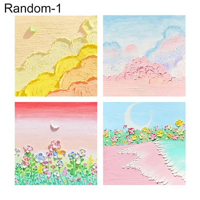Generic 80Pcs Beautiful Oil Painting Style Sticky Note Cartoon Style Self-adhesive Paper Memo Pad for Home