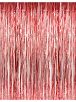 3' x 8' Red Tinsel Foil Fringe Door Window Curtain Party Decoration