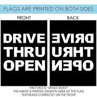 Drive Thru Open Decorative Open Flag