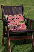 Friends Gather Here Decorative Friends Indoor/Outdoor Pillow Cover (set of 2)
