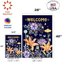 Welcome Lilies Decorative Spring Double Sided Flag