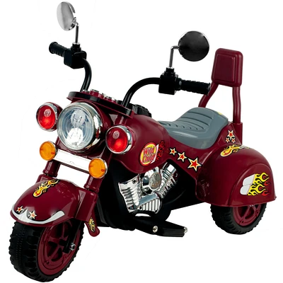 Lil' Rider Lil Rider Maroon Marauder Motorcycle - Three Wheeler Battery Operated Red Right on Toy Bike