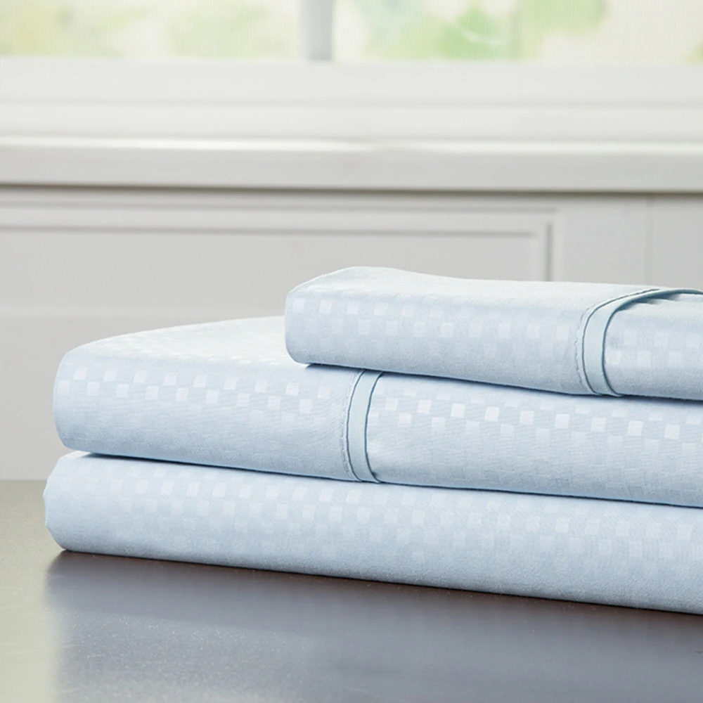 Lavish Home   Embossed Sheet Set - Blue - Twin