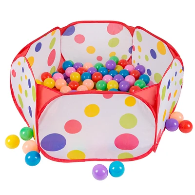 Hey! Play! Pop Up Ball Pit Play Pen Tent for Babies and Toddlers Includes 200 Balls 15 Inches Tall x 35 Inches Wide