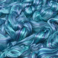 Designer Blend Bamboo Combed Top Roving for Spinning, Felting, and Weaving. Colorful, Exotic - Limited Edition. Glacier Bay