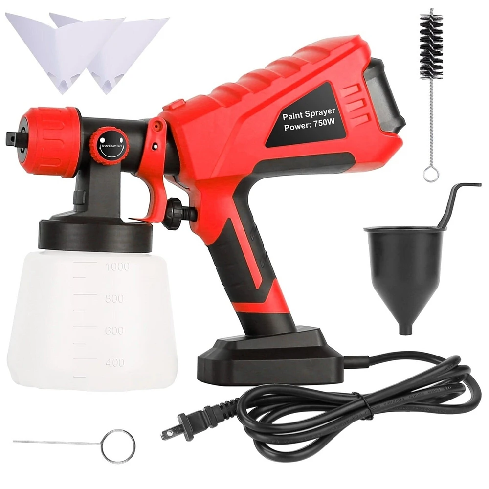 SKUSHOPS 750W Electric Paint Sprayer Handheld HVLP Spray Painter Painting Spray Gun For Fences Brick Walls