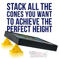 U.S. Art Supply Yellow Cone Canvas and Cabinet Door Risers - Acrylic and Epoxy Pouring Paint Canvas Support Stands (Pack of 20) Great to get Your Canvas or Cabinet Doors Pyramid Triangle Risers