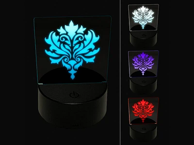 Damask Pattern 3D Illusion LED Night Light Sign Nightstand Desk Lamp