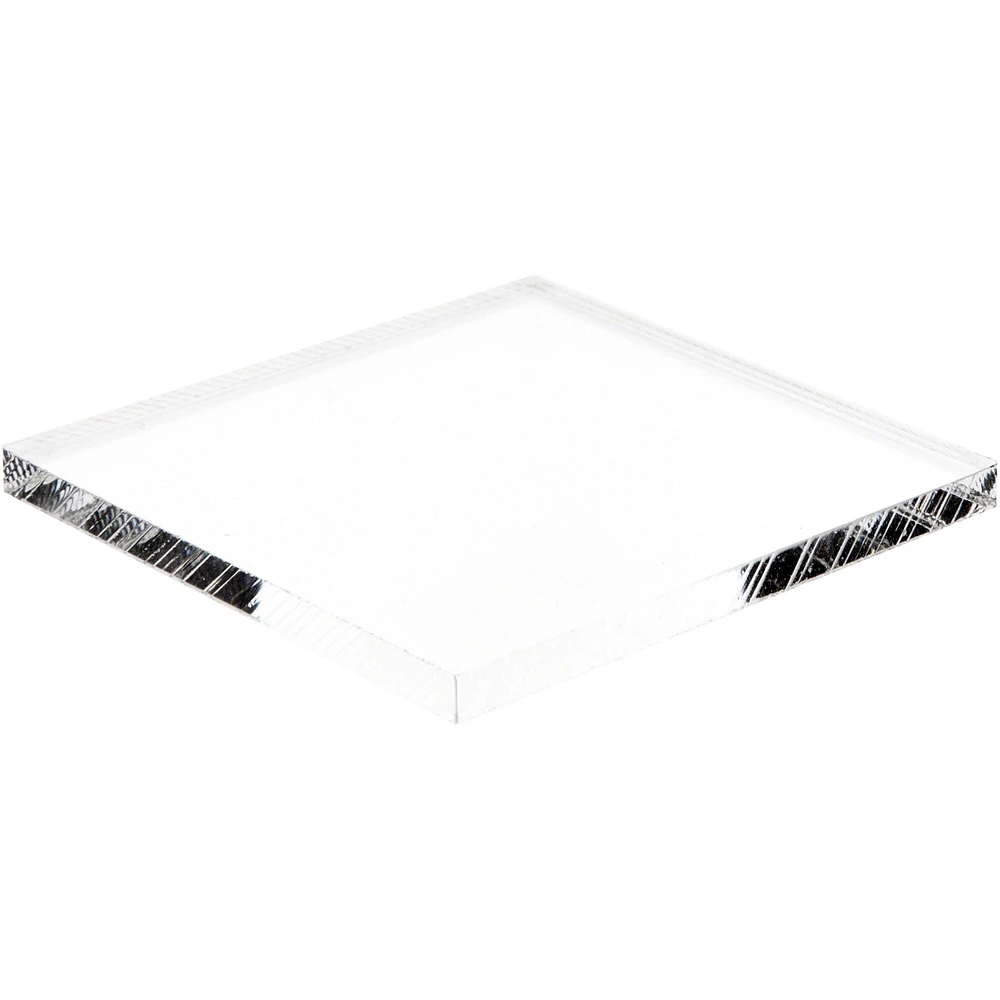 Plymor Clear Acrylic Square Standard-Edge Display Base, 3" W x 3" D x 0.25" H