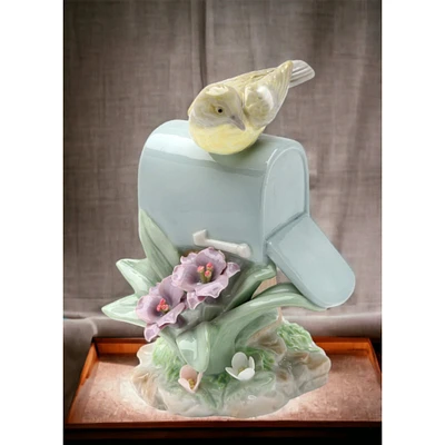 kevinsgiftshoppe Ceramic Warbler Bird On Mailbox Night Light, Home Dcor, Gift for Her, Gift for Mom, Kitchen Dcor, Birdwatcher Gift,