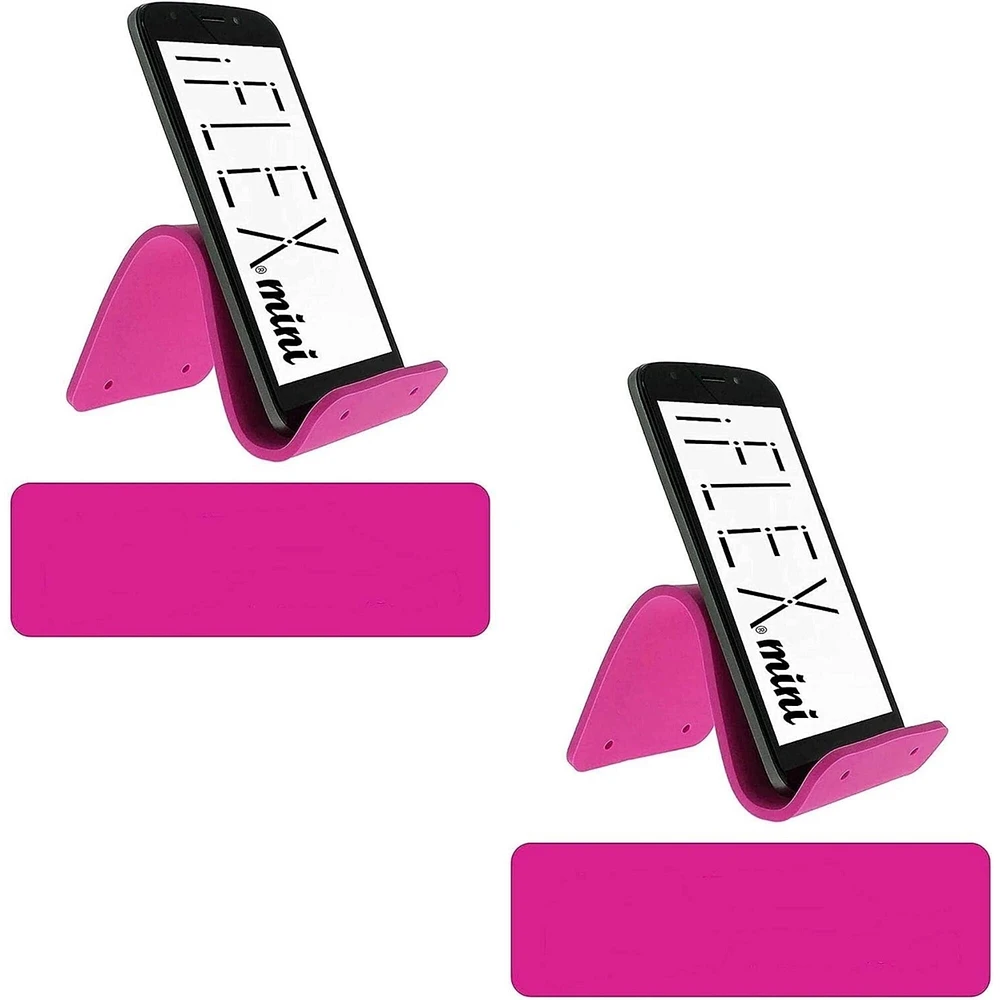 iFLEX   Hot Pink Mini Flexible Phone Holder 2-Pack Travel Stand Non-Slip Grip IFLXMNI HTPNK 2PCK