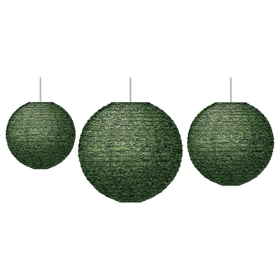 Boxwood Hanging Paper Lanterns, Pack Of 3