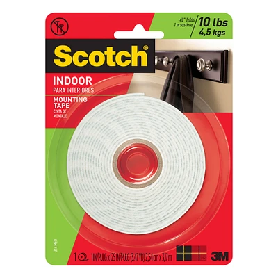 3M 314 Heavy-Duty Foam Mounting Tape, 1" x 125"