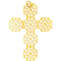 Gold Charms for Jewelry Making, Cross Pendants (24 Pack)