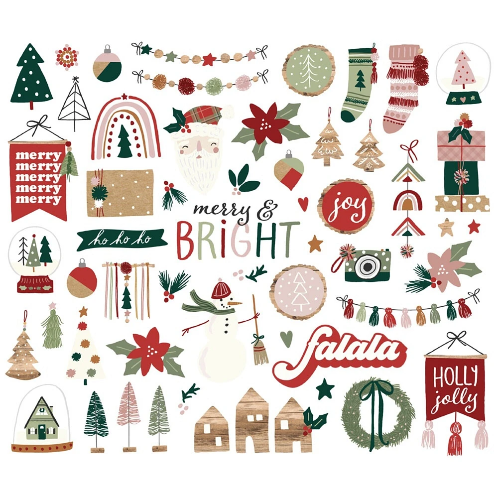 Boho Christmas Bits & Pieces Die-Cuts 54/Pkg