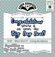 Karen Burniston Dies-Word Set 17 - Congratulations