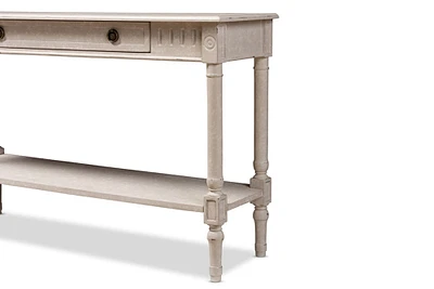 Baxton Studio Ariella Country Cottage Farmhouse Whitewashed 1-Drawer Console Table