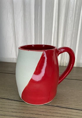 Red Color Block Mug