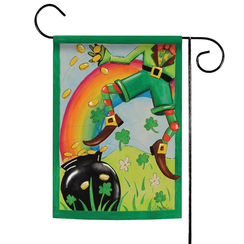 Leaping Leprechaun Decorative St Patricks Day Flag