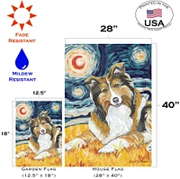 Van Growl-Shetland Sheepdog Decorative Dog Flag