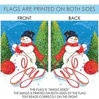 Knitting Snowman Decorative Winter Flag