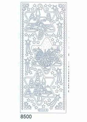 Starform Deco Stickers - Christmas Stars with Scenes - Silver