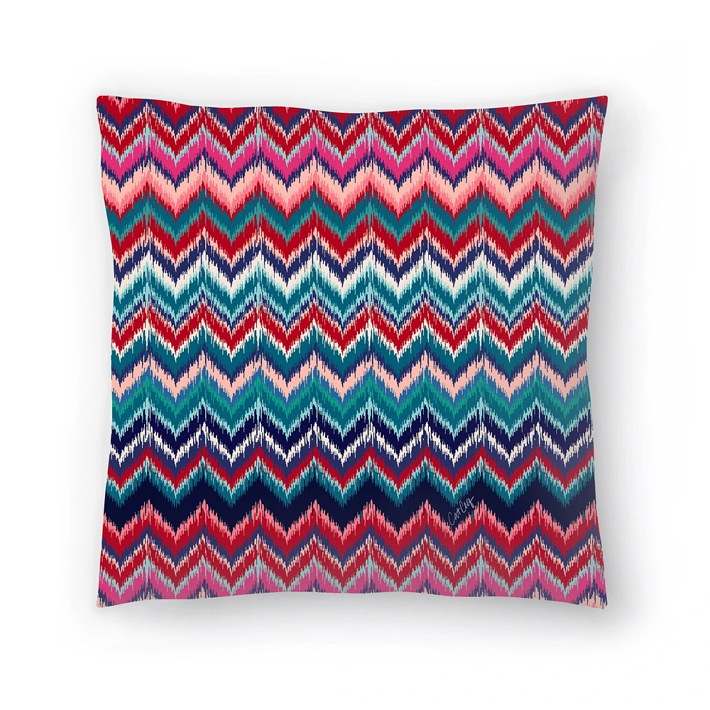 Indigo Fuchsia Zig Zag by Cat Coquillette Throw Pillow - Americanflat