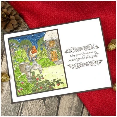 Hunkydory Crafts For The Love Of Stamps - Robin's Winter Garden A6 Stamp Set