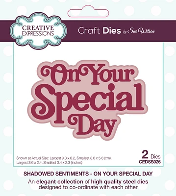 Creative Expressions Craft Dies By Sue Wilson-Shadowed Sentiments On Your Special Day