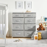 mDesign Tall Storage Dresser Furniture with 8 Slim Fabric Drawers