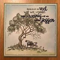 Nellie's Choice  Clear Stamp Idyllic Floral Scenes - Tree with Bench