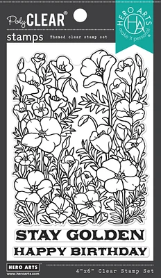 Hero Arts Clear Stamps 4"X6"-Golden Poppies