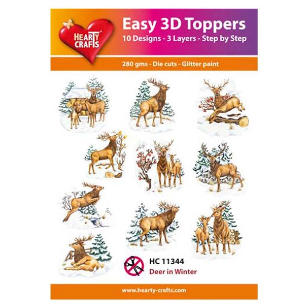 Hearty Crafts  Easy 3D Toppers  - Deer In The Window